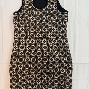 Chic Black and Cream Floral Mini Dress